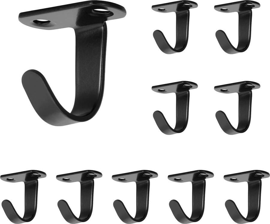 RVS plafondhaken met schroefbevestiging handdoek- jashaak onder de plank zware kledinghaak voor badkamer keukenkast garage 10 stuks (matzwart) Roestvrijstalen kapstokhaak onder de plank Bevestiging aan plafondhaken Topmontagehaken Handdo