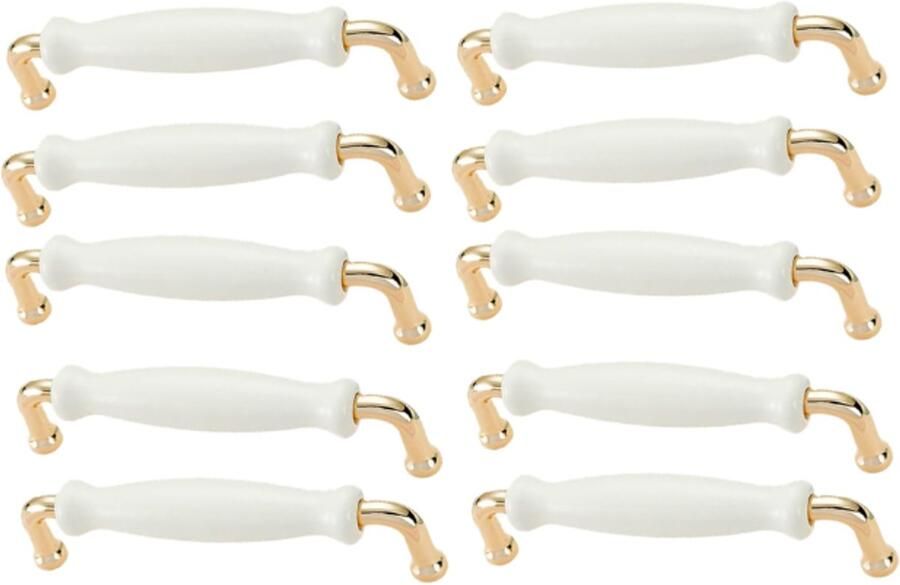 10 stuks Handgreep 128 MM Handgrepen keukenkastjes Kastgrepen Handgrepen Kast Meubelgreep Keukengreep Deurkruk RVS Goud en wit Met schroeven voor Kast Lade Lockers en schoenenkasten