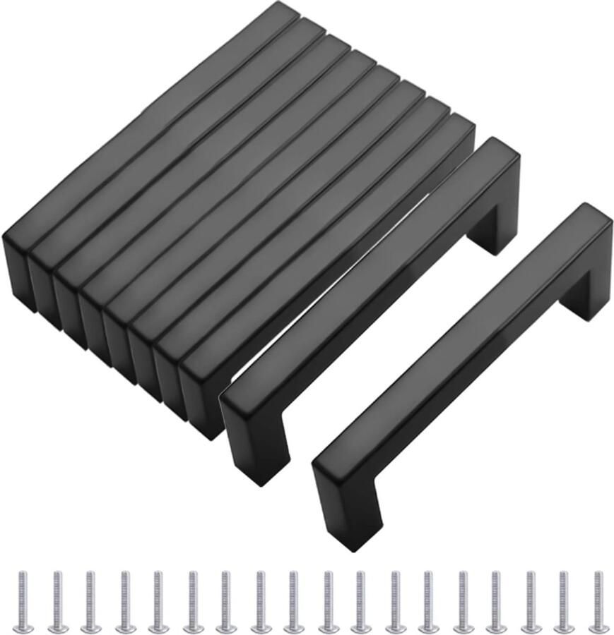 10 stuks Handgreep 160 MM Handgrepen keukenkastjes Kastgrepen Handgrepen Kast Meubelgreep Keukengreep Deurkruk RVS Zwart Eenvoudig installatie