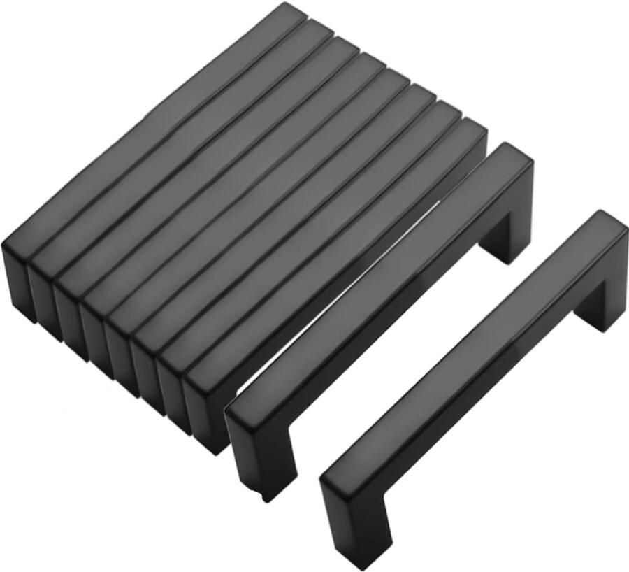 10 stuks Handgreep 160 MM Handgrepen keukenkastjes Kastgrepen Handgrepen Kast Meubelgreep Keukengreep Deurkruk RVS Zwart- Eenvoudig installatie