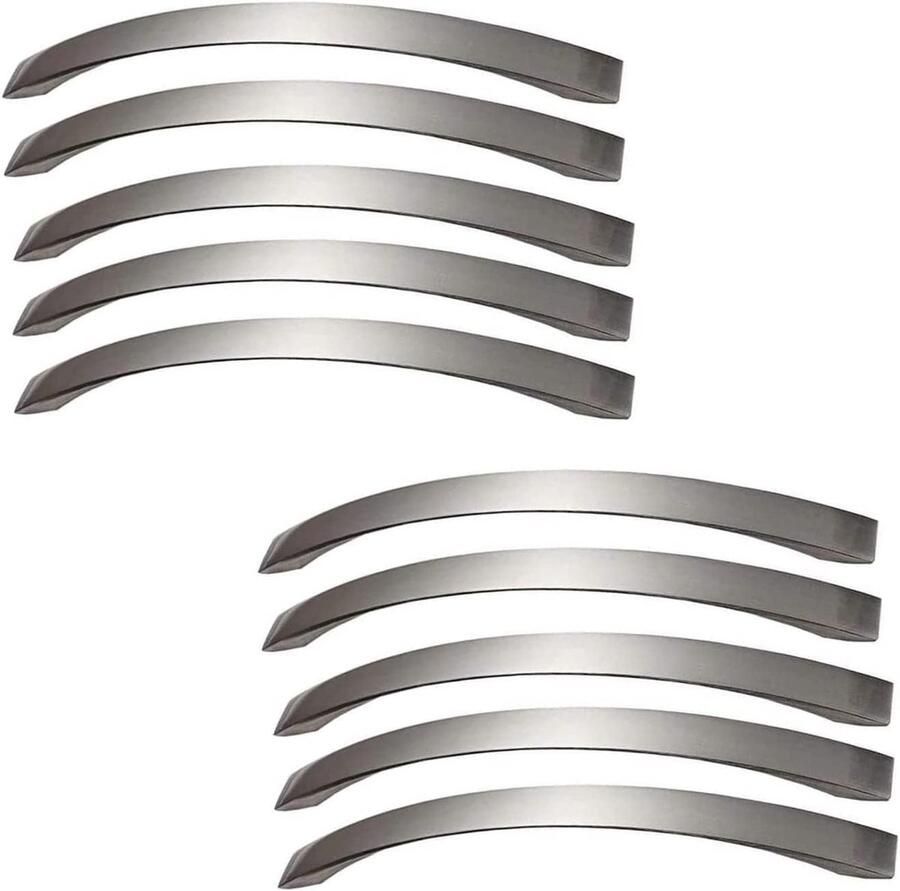 10 stuks Handgreep 160 MM Handgrepen keukenkastjes Kastgrepen Handgrepen Kast Meubelgreep Keukengreep Deurkruk Aluminiumlegering Zilver half gebogen Met schroeven voor Kast Lade Lockers en schoenenkasten