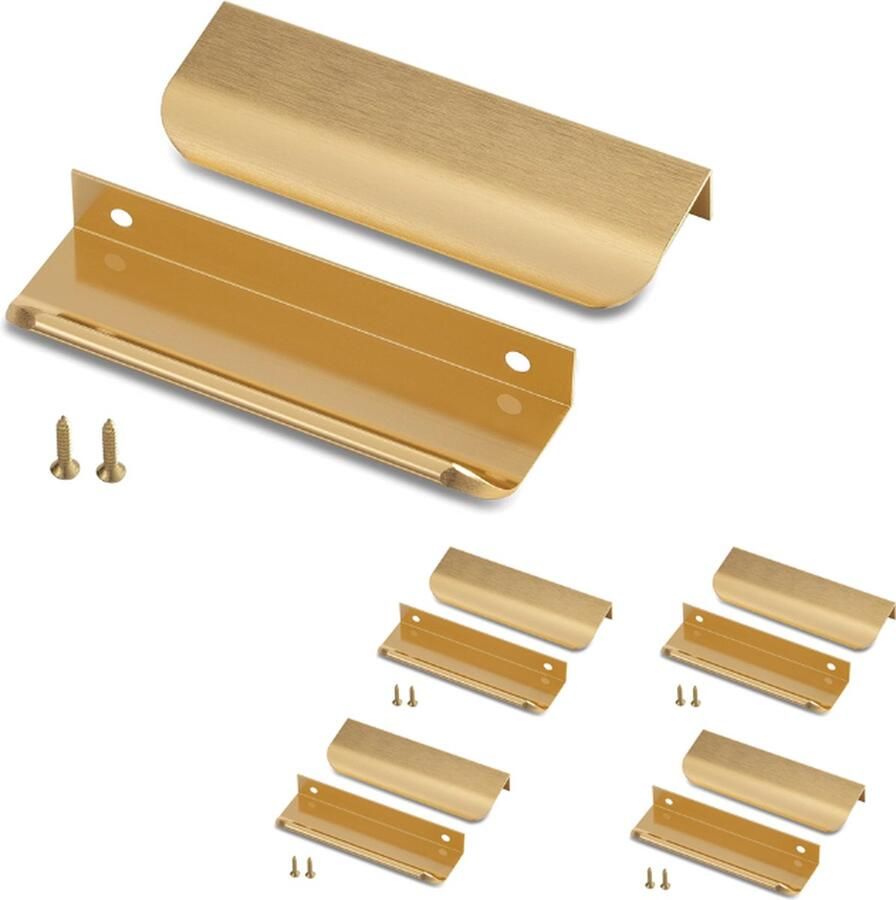 10 stuks Handgreep Handvat Meubelhandvat Handgrepen Kast Onzichtbaar handvat Deurbeslag goud 80*40mm Aluminiumlegering