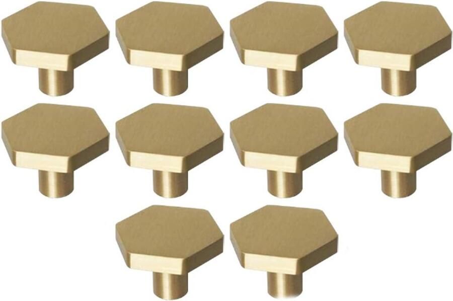 10 stuks Handgrepen kast Handgrepen Knoppen Meubelhandvat Handgreep Kastdeurknoppen Meubelgreep Handvat voor kast lade en meubilair goud 30*30*21mm messing met schroeven