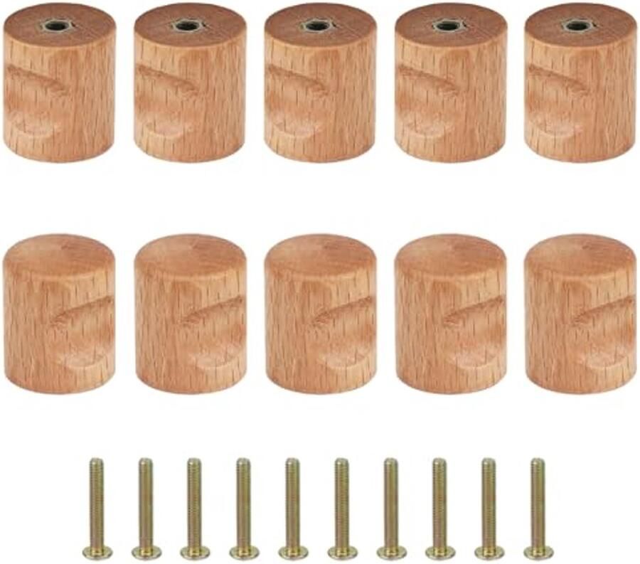 10 stuks houten kastgrepen voor meubels Natuurlijk hout voor kasten en laden