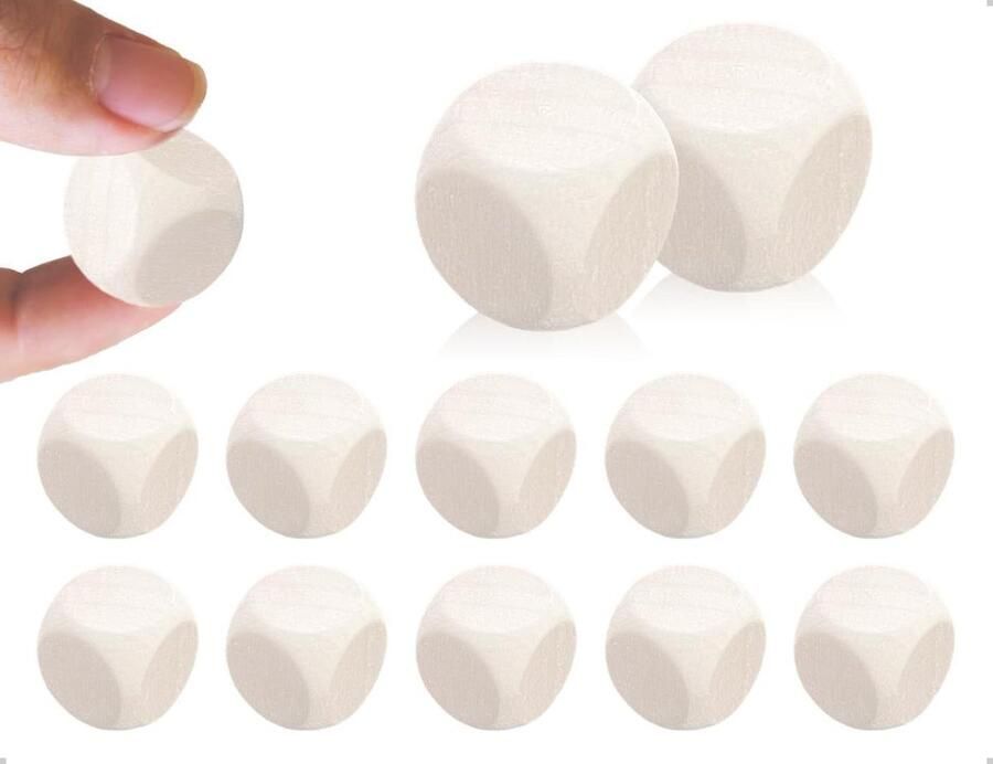 10 stuks houten kubussen blank onbehandeld hout zeszijdige knutselkubus gebruikt voor doe-het-zelf kunst en handwerk bordspellen familie feest onderwijs (20 mm) KAPSING