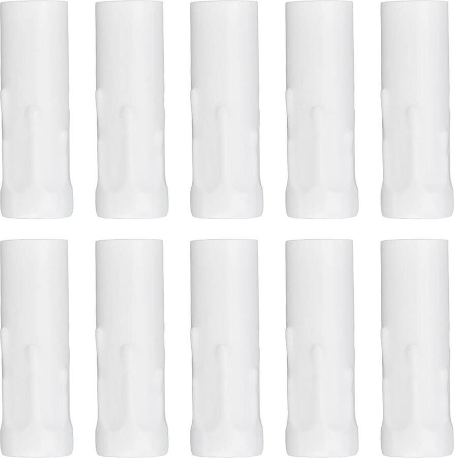 10 Stuks Kaarsvorm Socket Covers Mouwen Kandelaar Basis E14 Kroonluchter 3 Inch Ijzeren Kaars Cover Druppelmouwen Metalen Kaars Mouwen Wit
