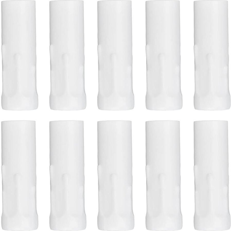 10 Stuks Kaarsvorm Socket Covers Mouwen Kandelaar Basis E14 Kroonluchter 3 Inch Ijzeren Kaars Cover Druppelmouwen Metalen Kaars Mouwen Wit