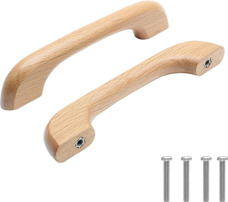 10 stuks kast van natuurlijk hout handgrepen voor keukenkasten handgrepen voor laden Houten kledingkastgrepen gatafstand 9 6 cm