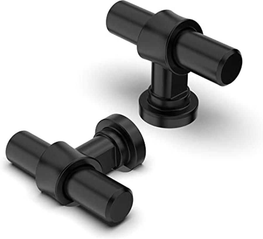 10 Stuks Kastbeslag Knoppen in Mat Zwart Ladeknoppen en Deurknoppen voor Keuken en Kasten