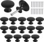 10 stuks kastdeurknoppen 30 mm vintage dressoirknoppen ladeknoppenset ronde ladegrepen deurgrepen kastgrepen knoppen meubelknoppen knoppen voor kastlade keuken (zwart) - Thumbnail 1