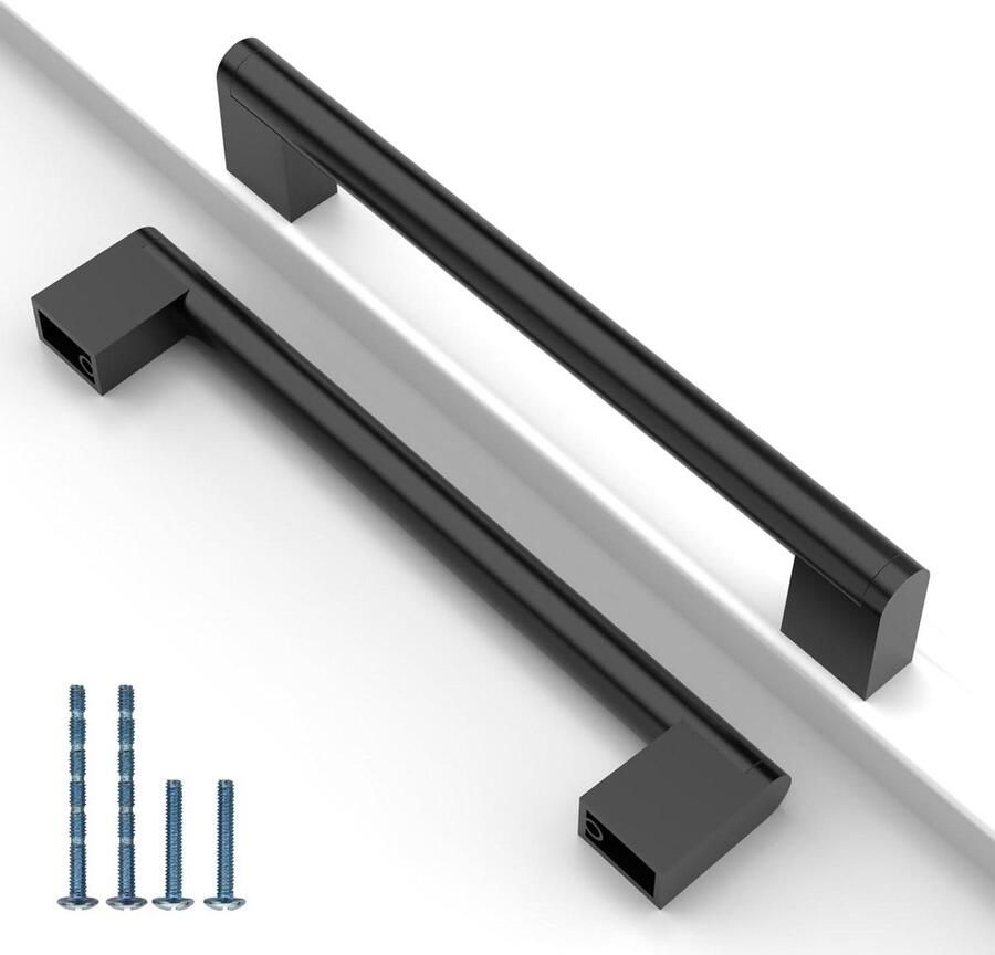 10 stuks kastgrepen gatafstand 128 mm roestvrij staal keukenkast handgrepen keukengrepen voor meubels EU0030 zwart