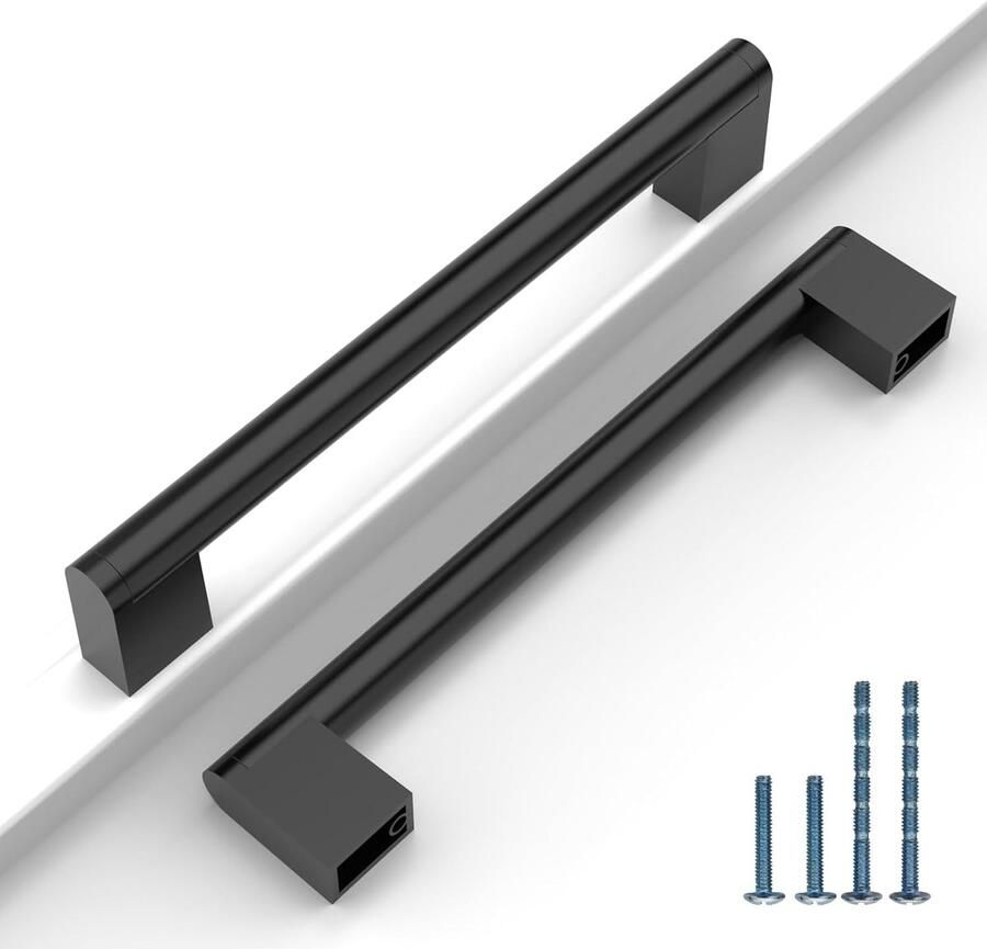 10 stuks kastgrepen gatafstand 128 mm voor keukenkasten roestvrij staal meubelgrepen keukengrepen handgrepen meubels keukenkast kastdeurgrepen EU0030 zwart