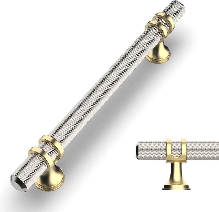 10 Stuks Kastgrepen Geborsteld Nikkel 128 mm Gatafstand Handgrepen voor Keuken en Meubels