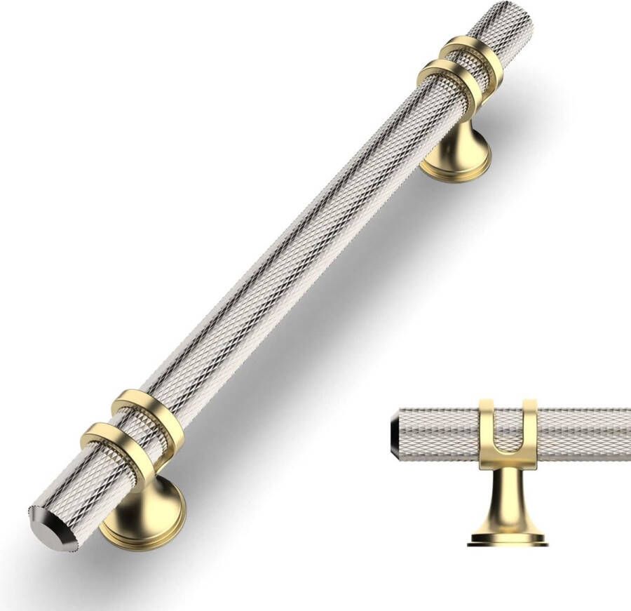 10 stuks kastgrepen geborsteld nikkel gatafstand 128 mm handgrepen voor keukenkasten gekartelde meubelgrepen keukengrepen handgrepen meubels keukenkast kastdeurgrepen