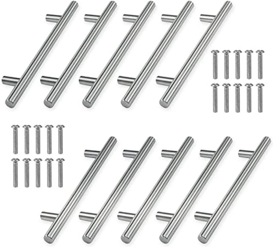 10 stuks kastgrepen roestvrij staal 96 mm voor keukenkasten en meubels