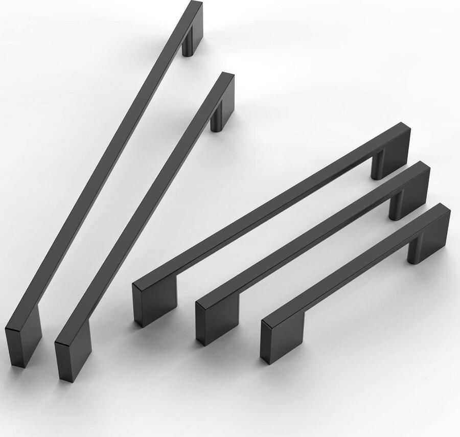 10 stuks kasthandgrepen geborsteld roestvrijstaal meubelgreep 96 mm gatafstand matzwart cabinet handle black