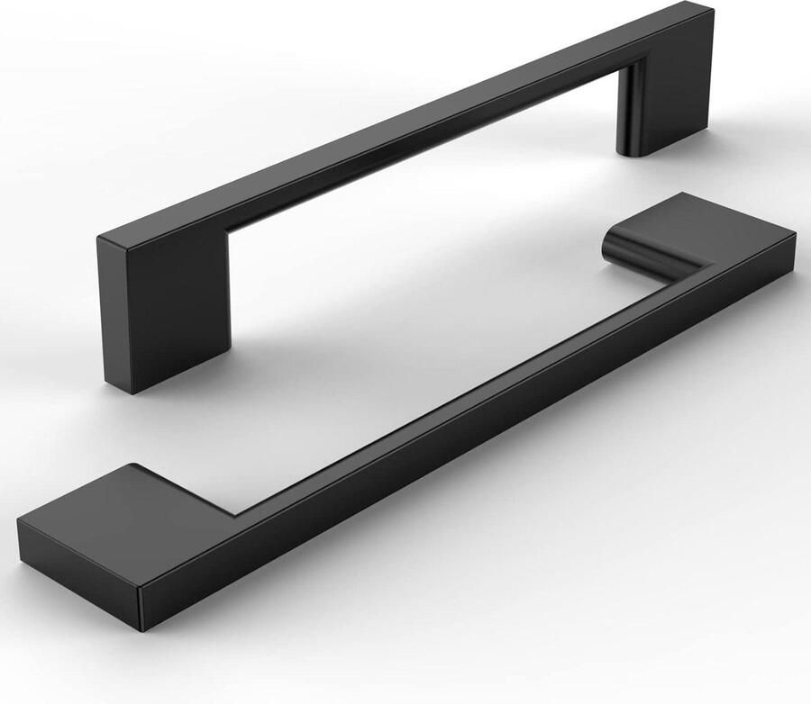 10 stuks kasthandgrepen van geborsteld roestvrij staal keuken 128 mm gatafstand matzwart cabinet handle black