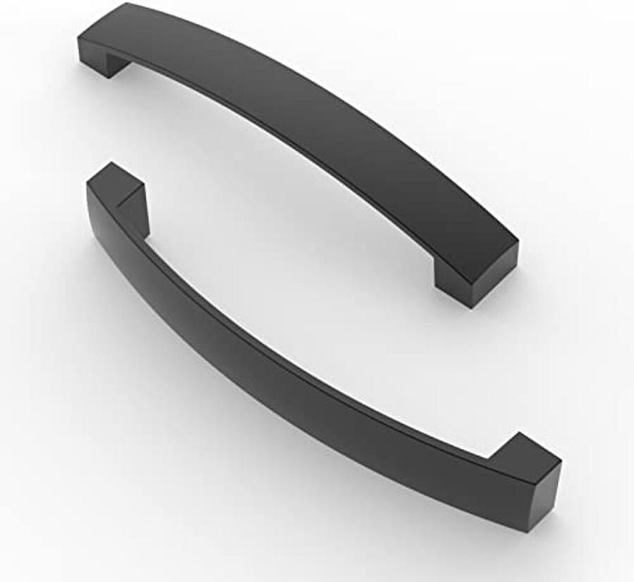 10 Stuks Kasthandvat Deurgrepen 128mm Gat Pitch voor Keukenkast en Dressoir Mat Zwart