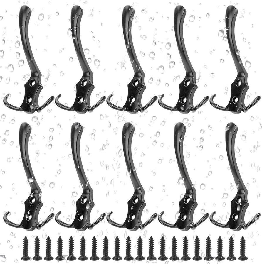 10 stuks kledinghaken vintage garderobehaken voor garderobe set met schroeven voor slaapkamer en badkamer