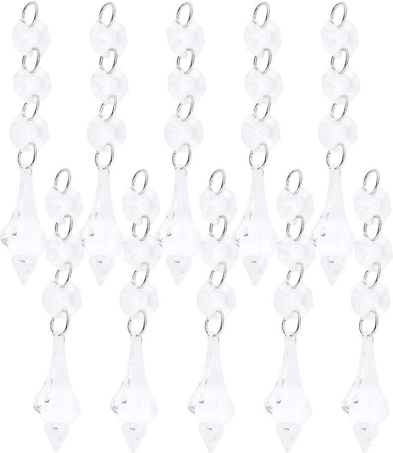 10 stuks kristallen kroonluchters prisma's helder acryl kristal esdoornblad kroonluchters prismahanger hangende glazen kristallen hanger parels (transparant)