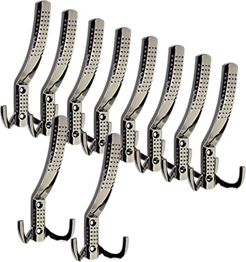 10 Stuks Lang Chroom Donker Kapstokhaken voor Garderobes