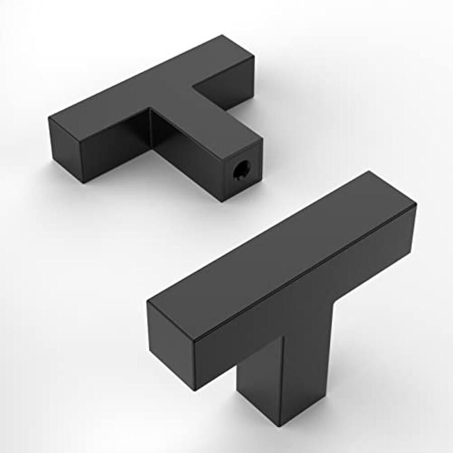 10 Stuks Mat Zwarte Deurgrepen met 40 Schroeven Roestvrij Staal Morden Vierkante Meubelgrepen voor Keuken Kantoor Laden Kast