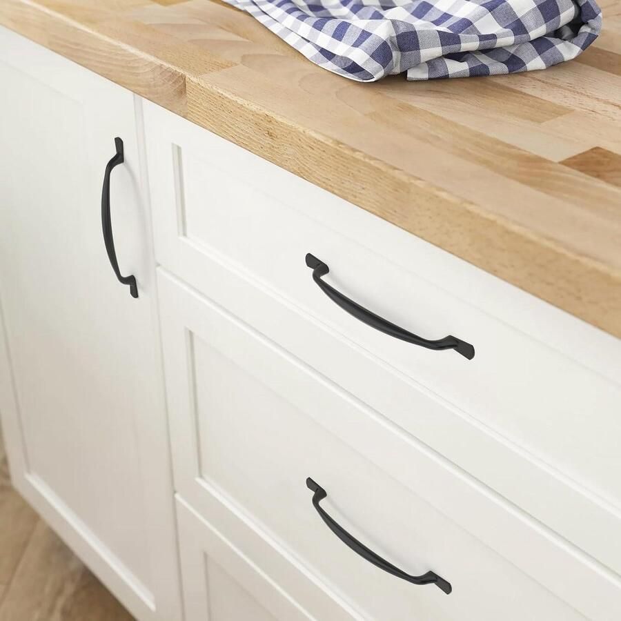 10 stuks mat zwarte kastgrepen 96 mm boorgatafstand voor deuren FURNIWARE ladegreep voor commodes en keukens cabinet handle black