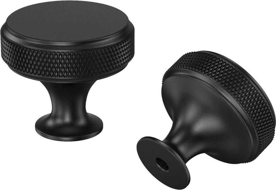 10 stuks matzwarte ladeknoppen gekartelde kastgrepen voor keuken kledingkast badkamer modern rond ontwerp