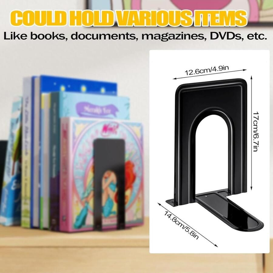 10 stuks metalen boekensteunen zwarte boekensteun voor school bibliotheek huis kantoor 17 x 14 8 x 12 6 cm