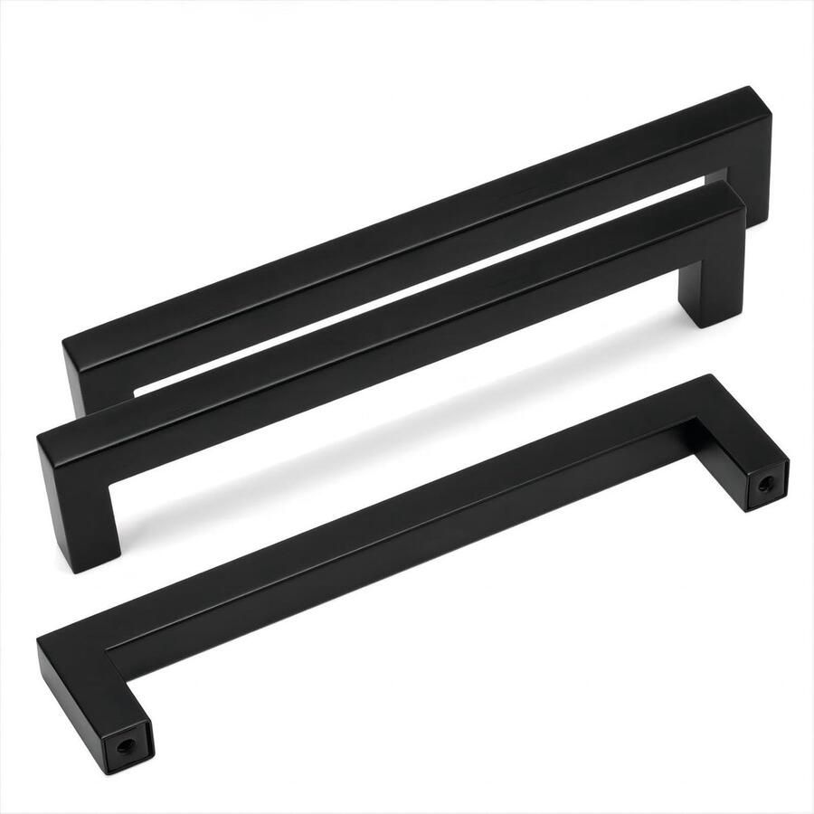 Goodivery 10 stuks meubelgrepen 128 mm zwart keukengrepen van roestvrij staal kastgrepen met schroeven deurgrepen meubelgreep keukengreep kastgrepen voor lade kast meubels