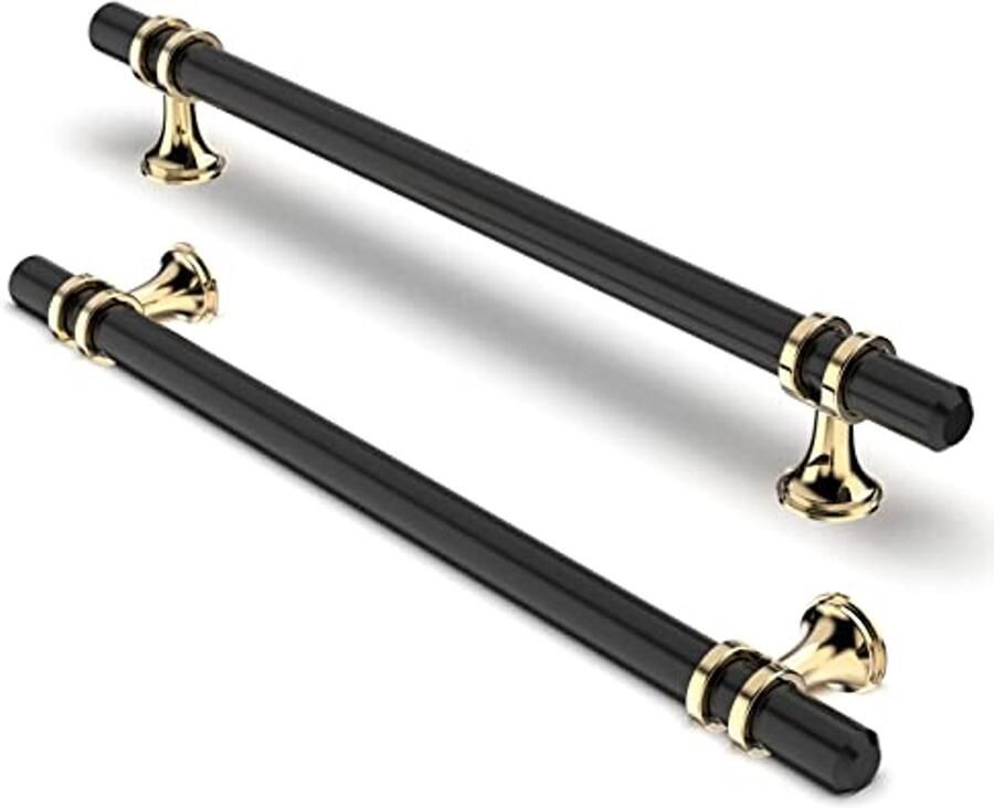 10 Stuks Meubelgrepen 192 mm Boorgatafstand Kastgrepen en Deurgrepen in Goud en Zwart