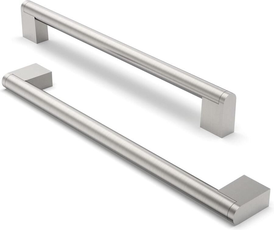 10 stuks meubelgrepen 224 mm boorgatafstand roestvrij staal meubelgrepen kastgrepen keuken kast handvat gebruikt voor deurgreep badkamerdeur kledingkast (geborsteld satijnnikkel)