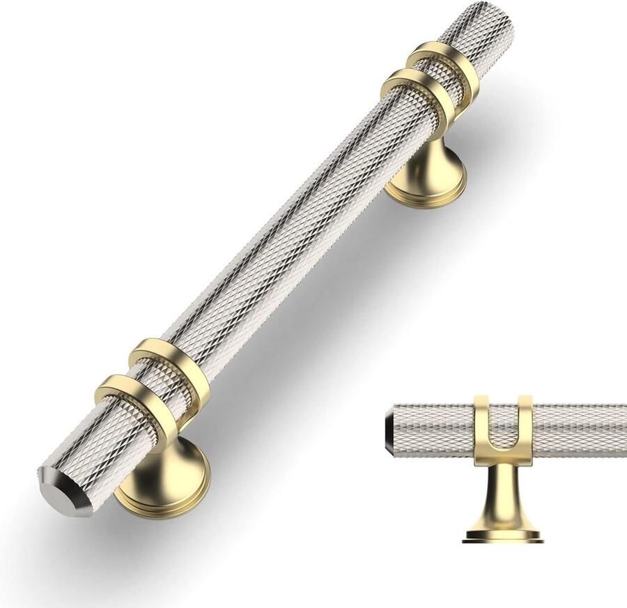 10 Stuks Meubelgrepen Geborsteld Nikkel Gatafstand 96 mm Keuken- en Kastenhandgrepen