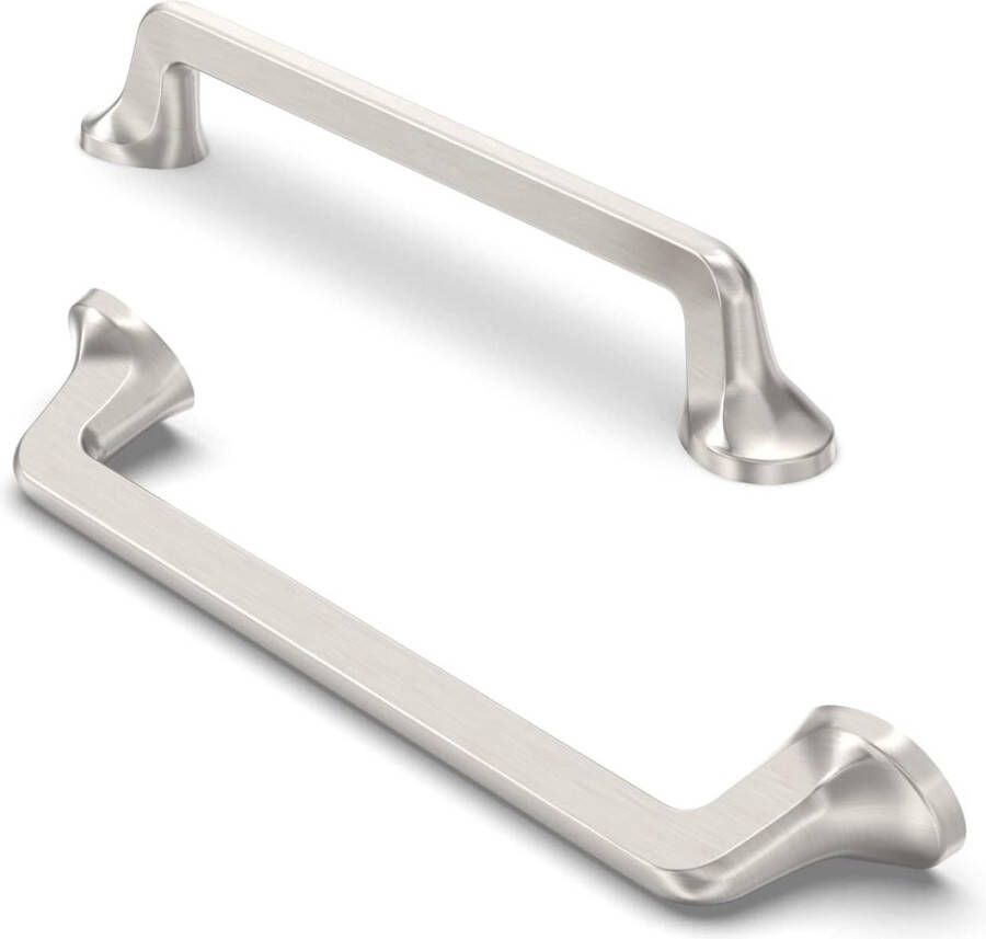 10 stuks meubelgrepen kastgrepen keukengrepen ladegrepen handgrepen meubels voor keukenkasten kasten meubelgrepen ladegrepen 128 mm gatafstand geborsteld satijn-nikkel