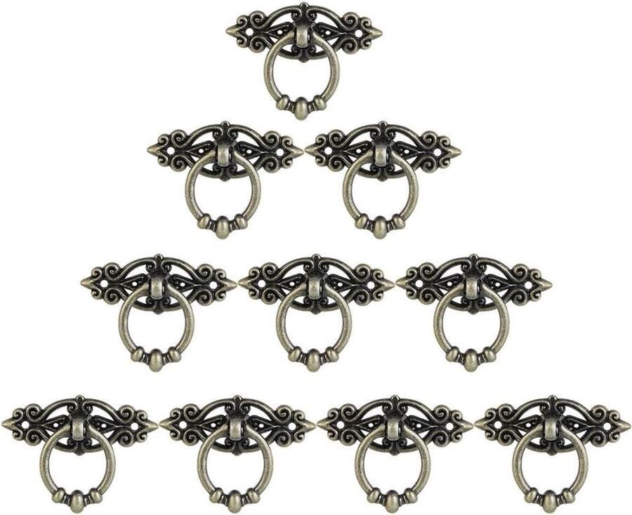 10 stuks meubelgrepen messing deurgrepen vintage kastgrepen ladegrepen antieke meubelknoppen met 20 schroeven voor commode meubels kast kledingkast