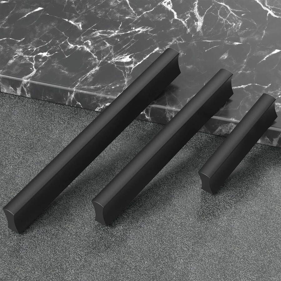 10 stuks meubelgrepen zwart 128 mm kastgrepen keukenkast ladegrepen zwarte deurgrepen voor keuken kast laden meubels (mat zwart)