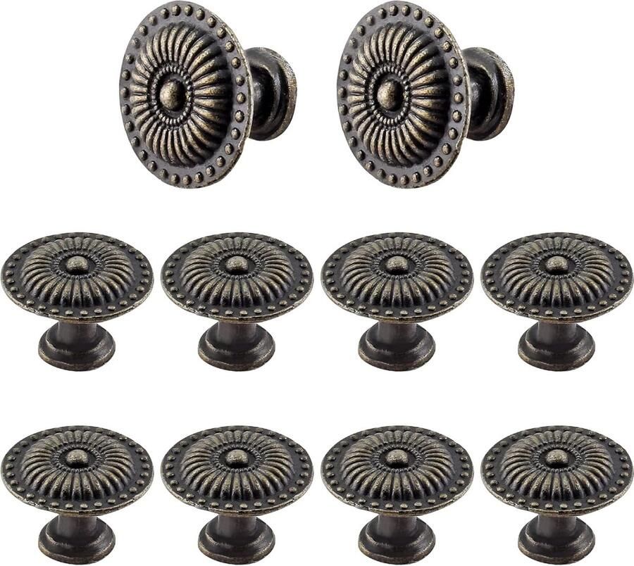 10 stuks Meubelknop Kastknop Ladeknop vintage voor kast meubilair handvat trekt brons 24mm*20mm zinklegering bronzen