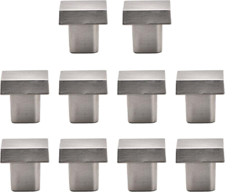 10 stuks Meubelknop Kastknoppen Ladeknop Zilver Vierkant 25*25*25 mm Keukenbeslag Hand Grepen Ladeknoppen voor deurtjes