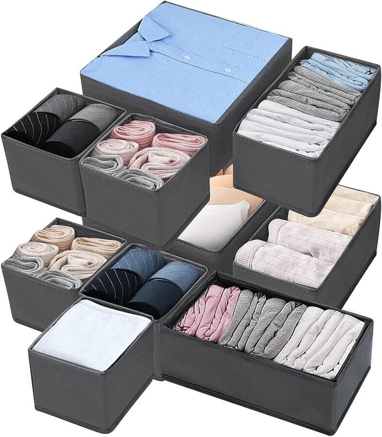 10 stuks non-woven opbergdozen lade-organizer opvouwbare lade-organizer voor beha's sokken ondergoed boeken