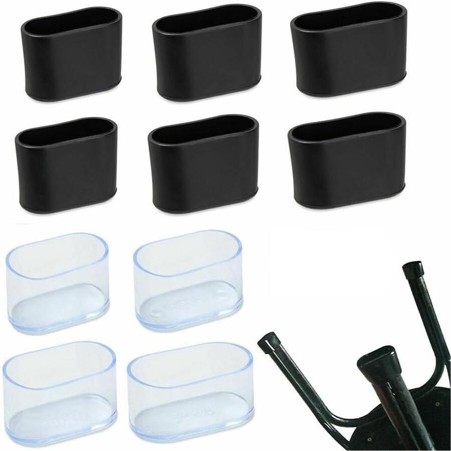 10 stuks ovale stoelpootdoppen vloeren beschermer PVC meubelpads tafelvoeten hoezen antislip vloerbeschermer voor hardhouten vloeren stoel voeten pad (zwart 25 x 50 mm)