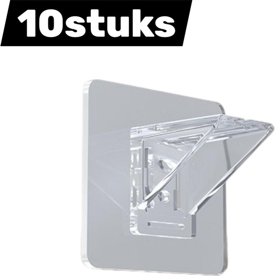 10 stuks Plankbeugels zonder gate10 stuks Plankbeugels zonder gaten Onzichtbare montage Zelfklevend Geschikt voor kledingkasten en slaapkamerwanden Zelfklevende haakse planken 7x7cm Wit
