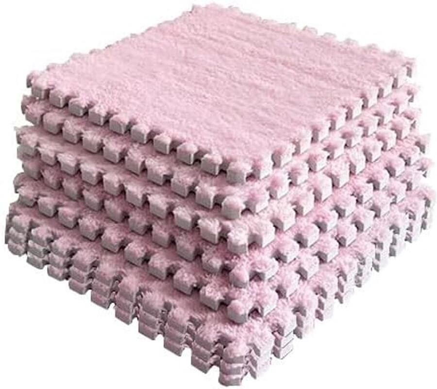 10 stuks Pluche tapijt Sport speelmat Geschikt voor woonkamer slaapkamer kinderkamer Roze