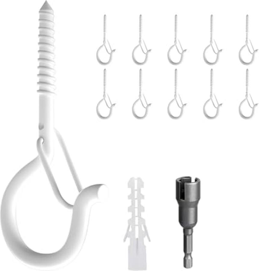 10 Stuks Schroefhaken in Roestvrij Staal voor Plafond en Wand Ideaal voor Plantenmanden Decoratie en Lampen