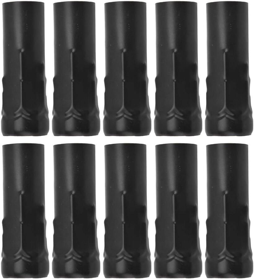 10 Stuks Socket Covers Mouwen 3 Inch Hoge Ijzeren Kaars Cover Druppelmouwen Metalen Kaars Mouwen Kandelaar Basis Voor E14 Kroonluchter(Zwart)