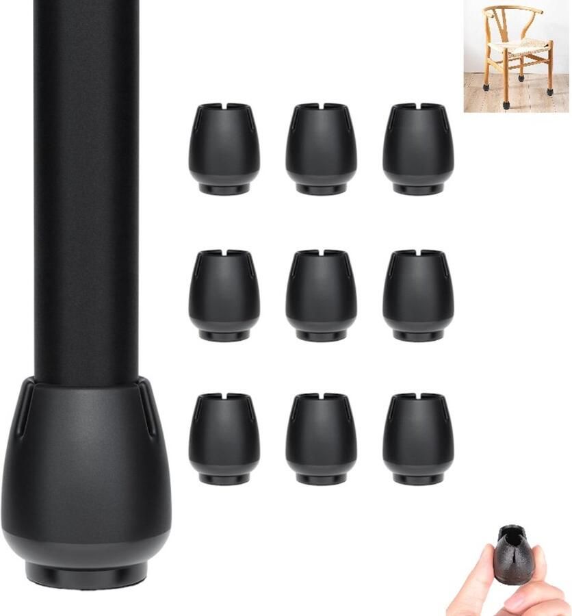 10 stuks Stoelpoothoezen Verdikte slijtvaste beschermhoezen Stille massief houten vloerkruk hoekhoezen voor bankpoten tafelpootbeschermers Rubberen stoelpootbeschermers Vilt meubelpoothoezen Bescherm vloeren tegen krassen en verminder