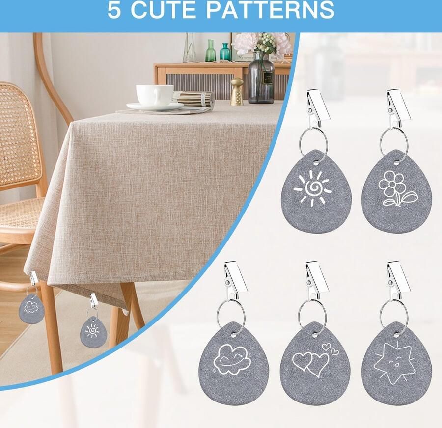 10 stuks tafelkleedgewichten natuursteen tafelkleedgewichten voor buiten tafelkleedclips van natuurlijk marmer voor picknicks buiten verjaardagsfeesten bruiloftsfeesten - Foto 2