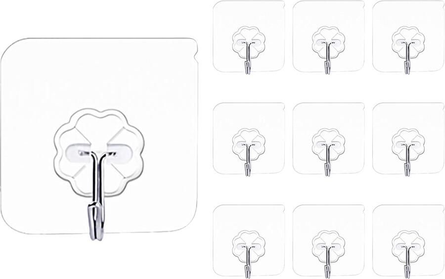 10 stuks transparante kleefhaken 6 cm wandkapstok zonder gaten haken voor badkamer tegelstickers voor keuken en gladde muren