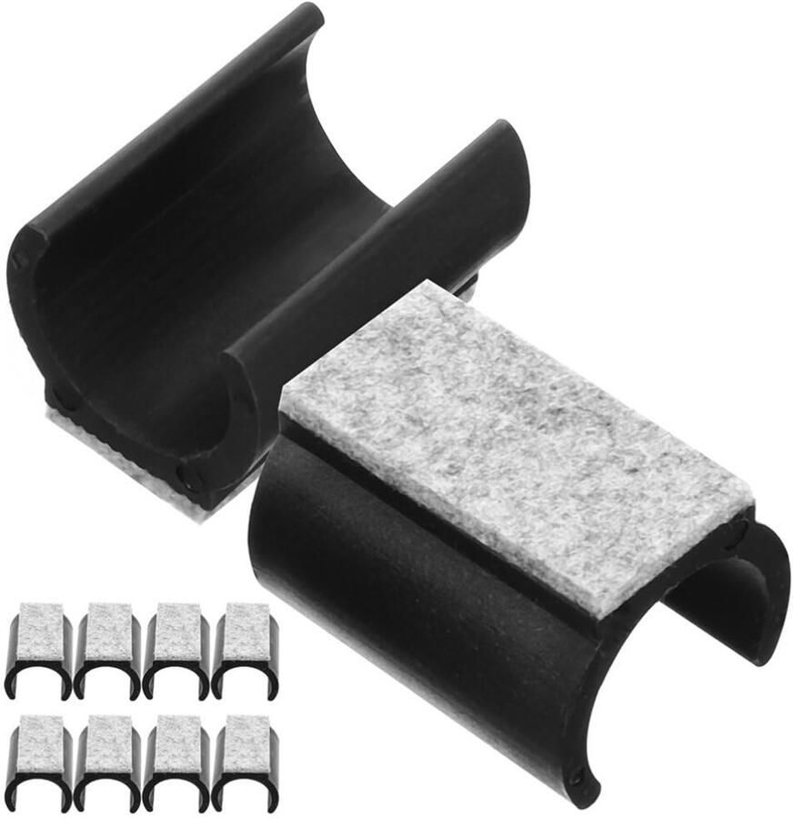 10-stuks U-vormige vilten meubelpads Rechthoekige stoelpoothoezen Rechthoekige voetpads Antislip stoelpootpuntbeschermers met viltpads Antislip en geruisloos Geschikt voor ronde sledebodems van zitpoten meubelpoten 19 mm
