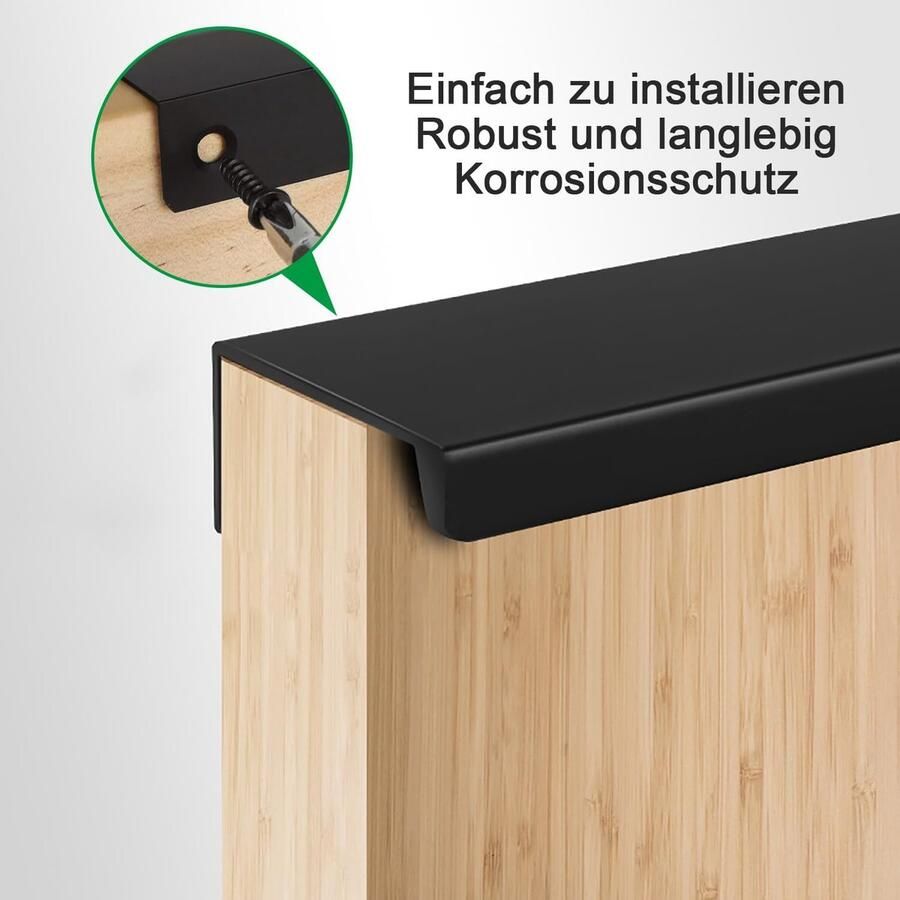 10 stuks verborgen meubelgrepen met schroeven aluminium ladegrepen mat zwart 80 mm moderne handgrepen voor garderobe keuken kast lade