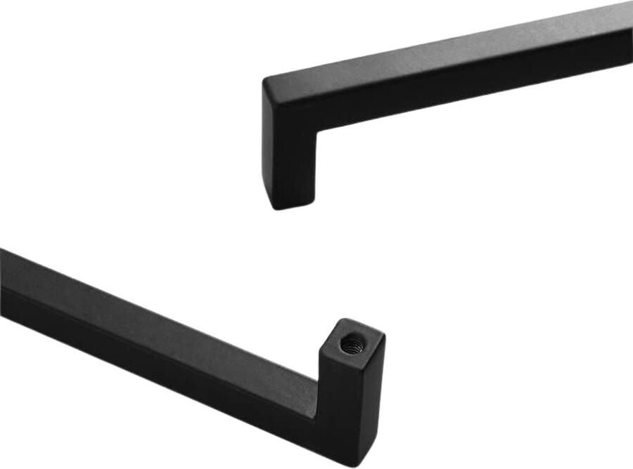 10 stuks vierkante geborstelde zwarte kastdeurgreep van aluminiumlegering keukenkast lade kledingkast uittrekgreep (zwart 160 mm)